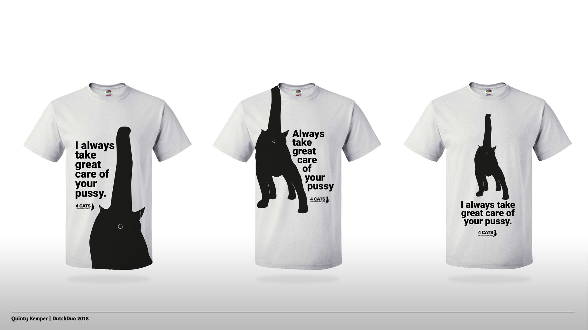 Quinty Kemper Portfolio 2018 Kattenspeciaalzaak t-shirts